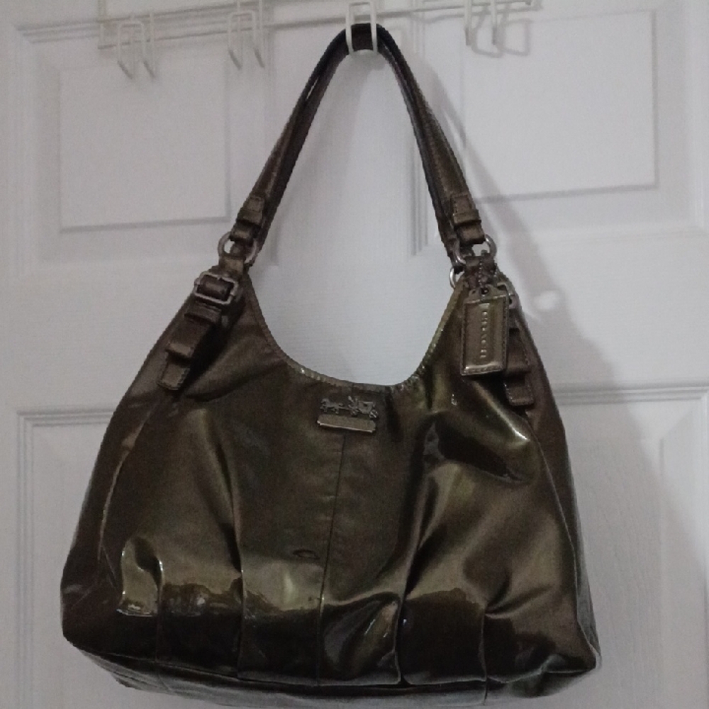 Coach Metallic Olive Shoulder Bag